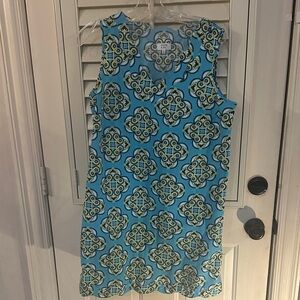 Crown & Ivy Blue and Black Geometric Mini Dress